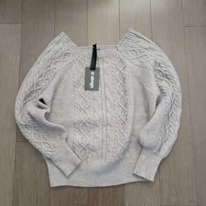 Oliver.O Gray Knit Balloon Sleeve Sweater